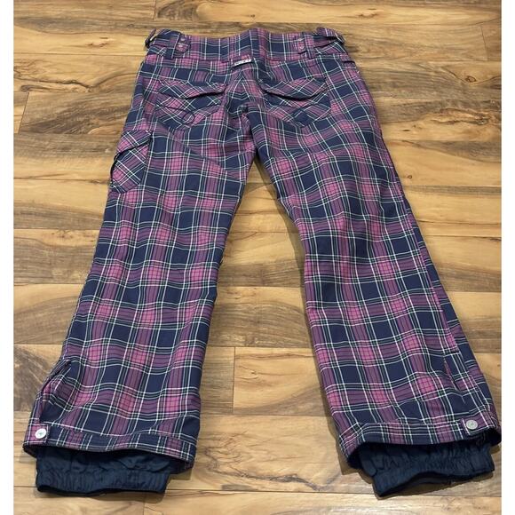 READ Roxy Limited Edition 5000 Plaid Snowboard Pants Women’s XS Blue Pink - Picture 2 of 13